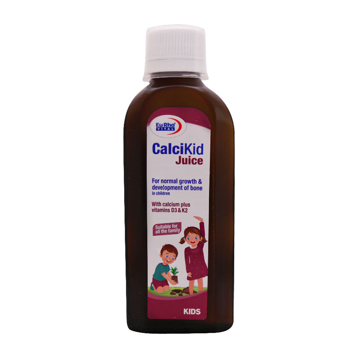 شربت کلسی کید جویس 200 حجم میلی لیتر Eurhovital Calcikid Juice 200 ml