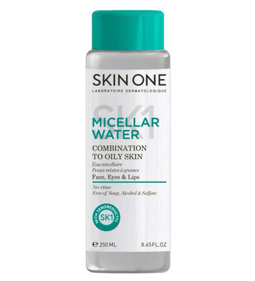 محلول پاک کننده آرایش مناسب پوست مختلط تا چرب 250میل Skin One Micellar Water Combination To Oily Skin 250ml