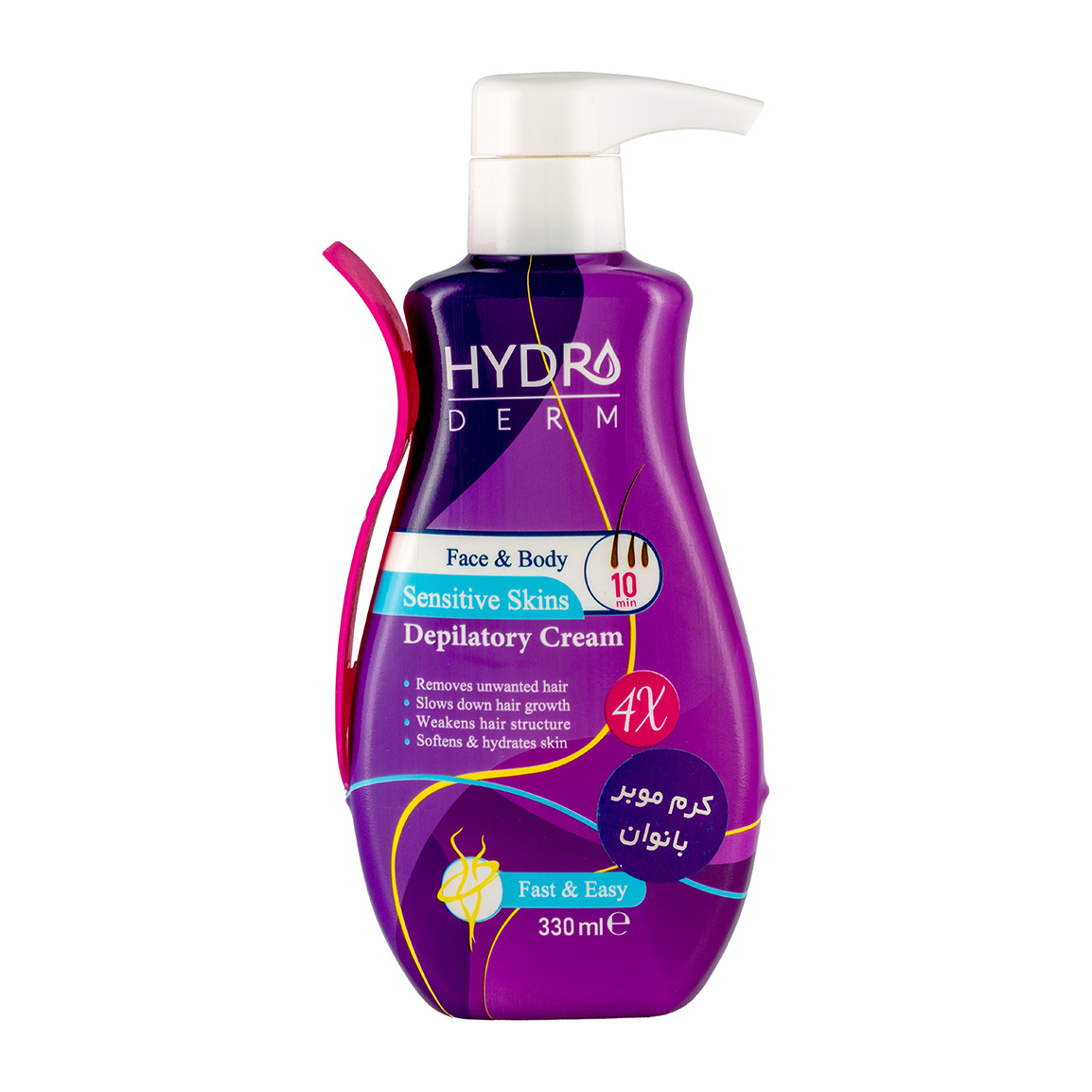 کرم موبر صورت و بدن مناسب پوست های حساس 330 میلی لیتر Hydroderm Face And Body Depilatory Cream For Sensitive Cream 330ml