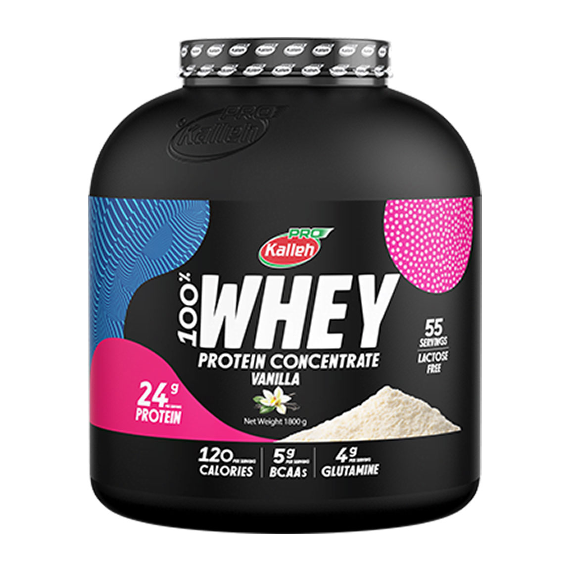 پودر پروتئین مدل Whey با طعم وانیل وزن 1800 گرم