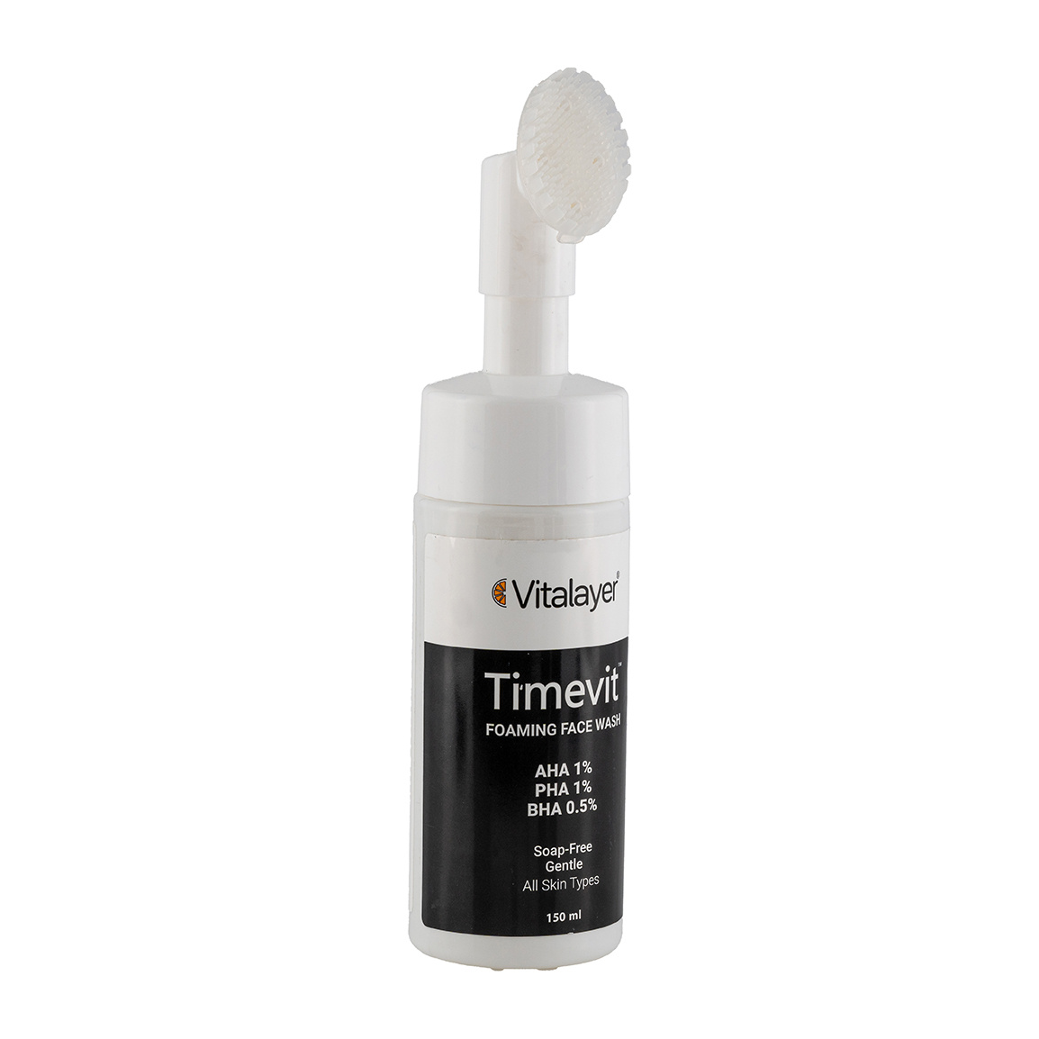 فوم شستشو مدل Timevit مناسب انواع پوست حجم 150 میلی لیتر Vitalayer Timevit Foaming Face Wash For All Skin Types 150 ml
