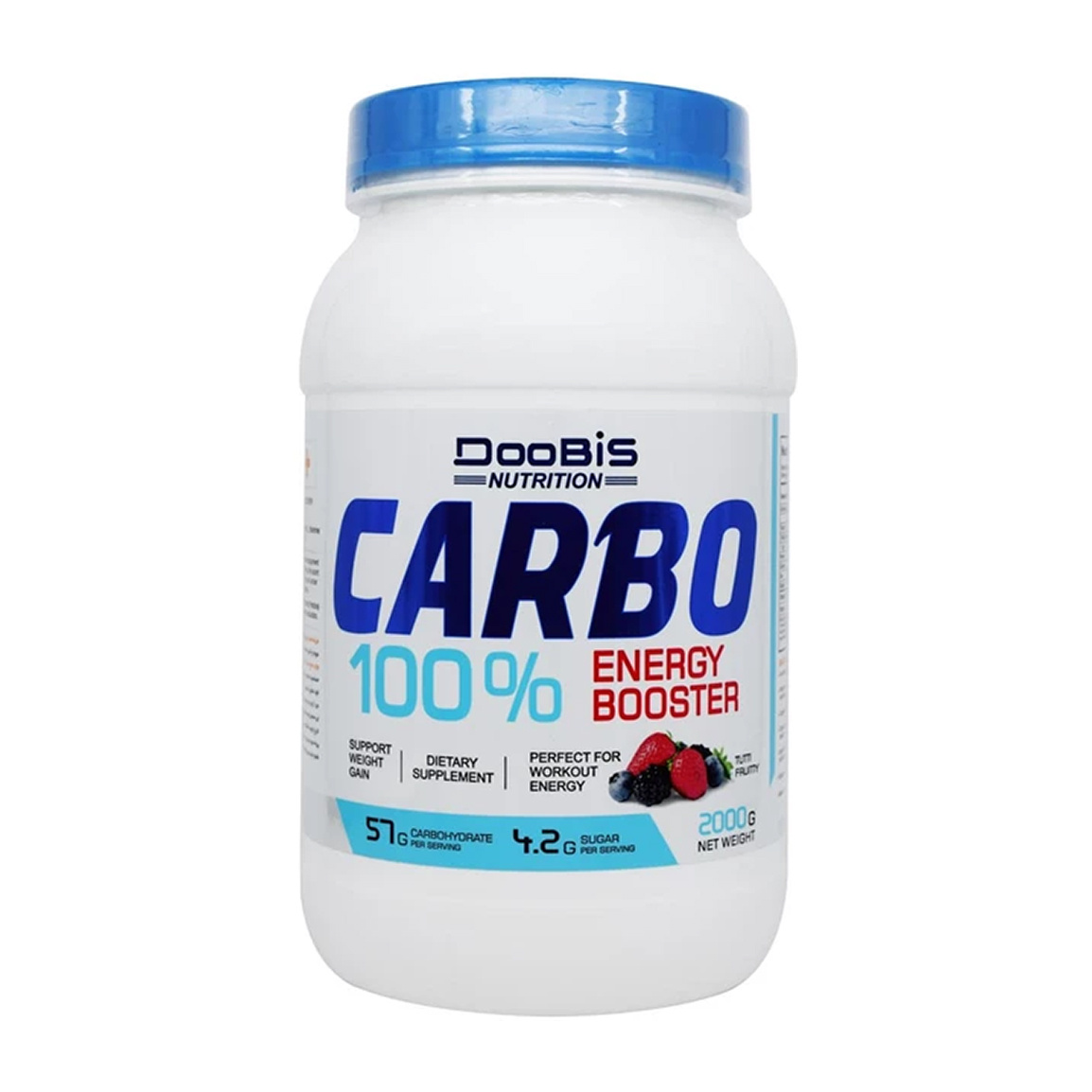 پودر کربو 100% مدل Energy Booster با طعم توتی فروتی وزن 2000 گرم Doobis Totti Fruity Energy Booster Carbo 100% 2000 gr