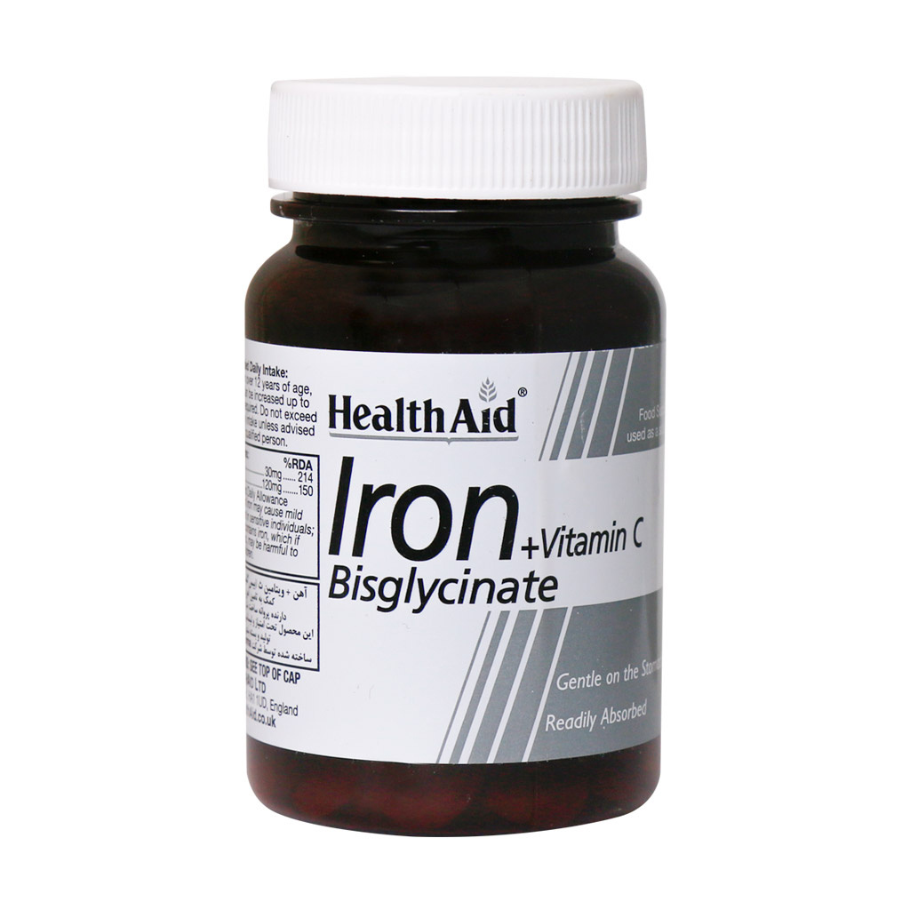 قرص Iron Bisglycinate بسته 30 عددی Health Aid Iron Bisglycinate 30 Tabs