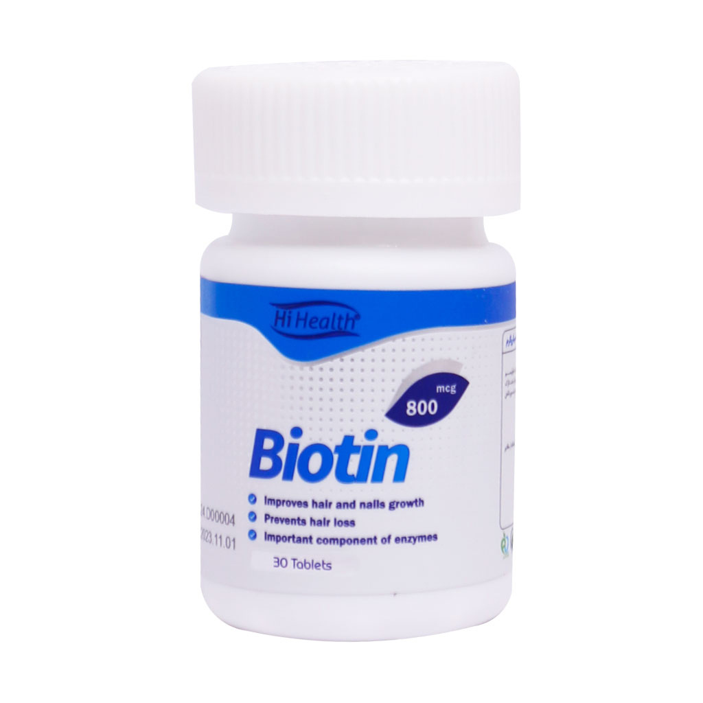 قرص Biotin 800 بسته 30 عددی Hi Health Biotin 800 mcg 30 Tabs