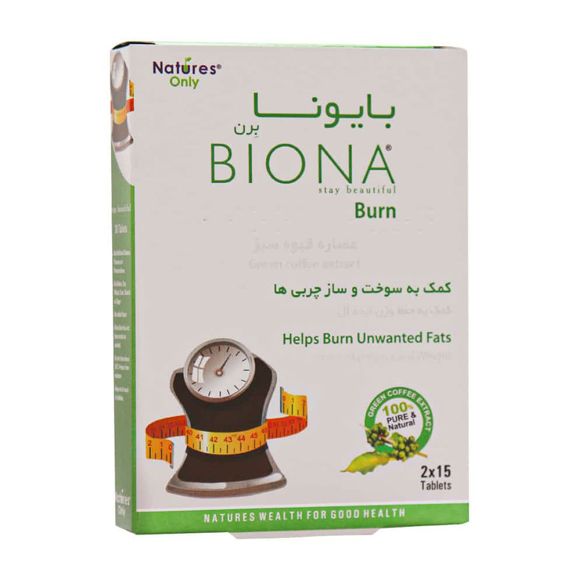 قرص بایونا برن بسته 30 عددی Natures Only Biona Burn 30 tabs