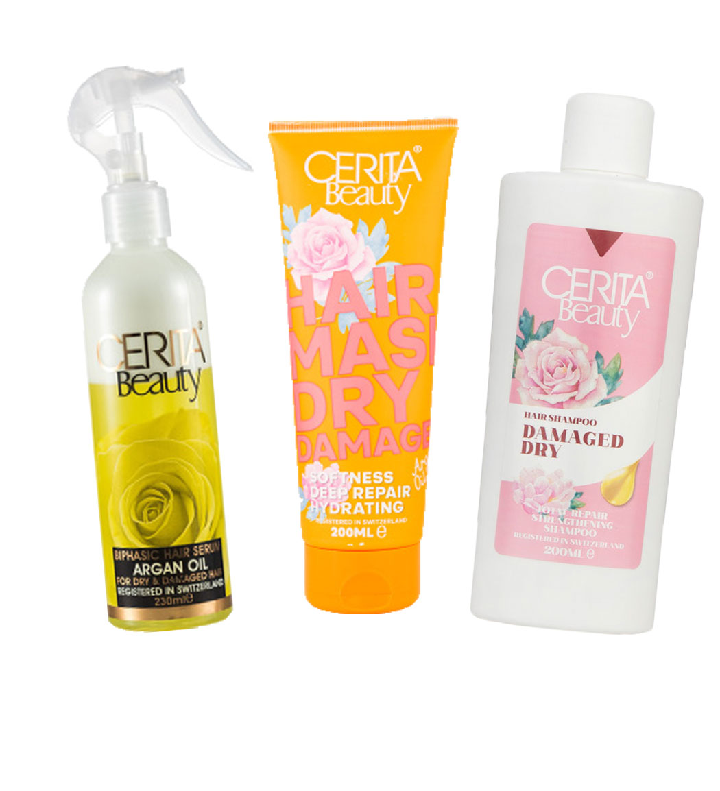 پک مراقبت از موهای خشک و آسیب دیده Cerita Dry And Damaged Hair Care Pack